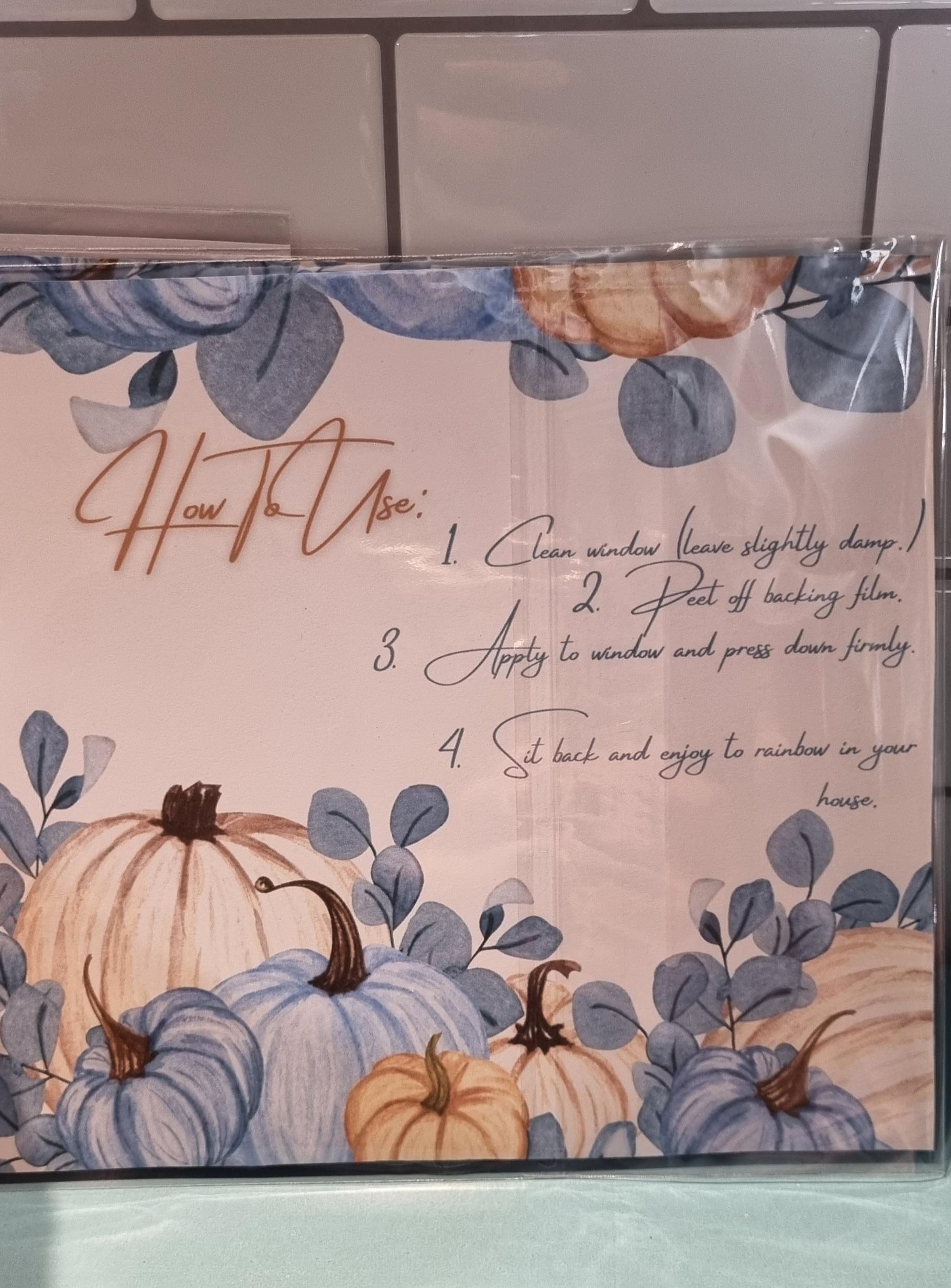 Cute pumpkin sun catcher decal 
