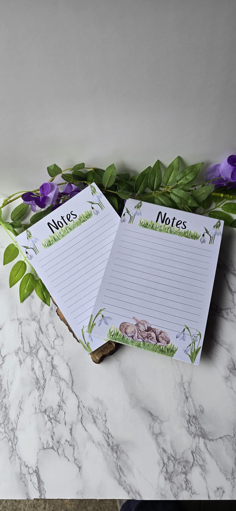 Spring lamb notepad by Sublimely Special featuring cute lamb illustrations and lined note pages