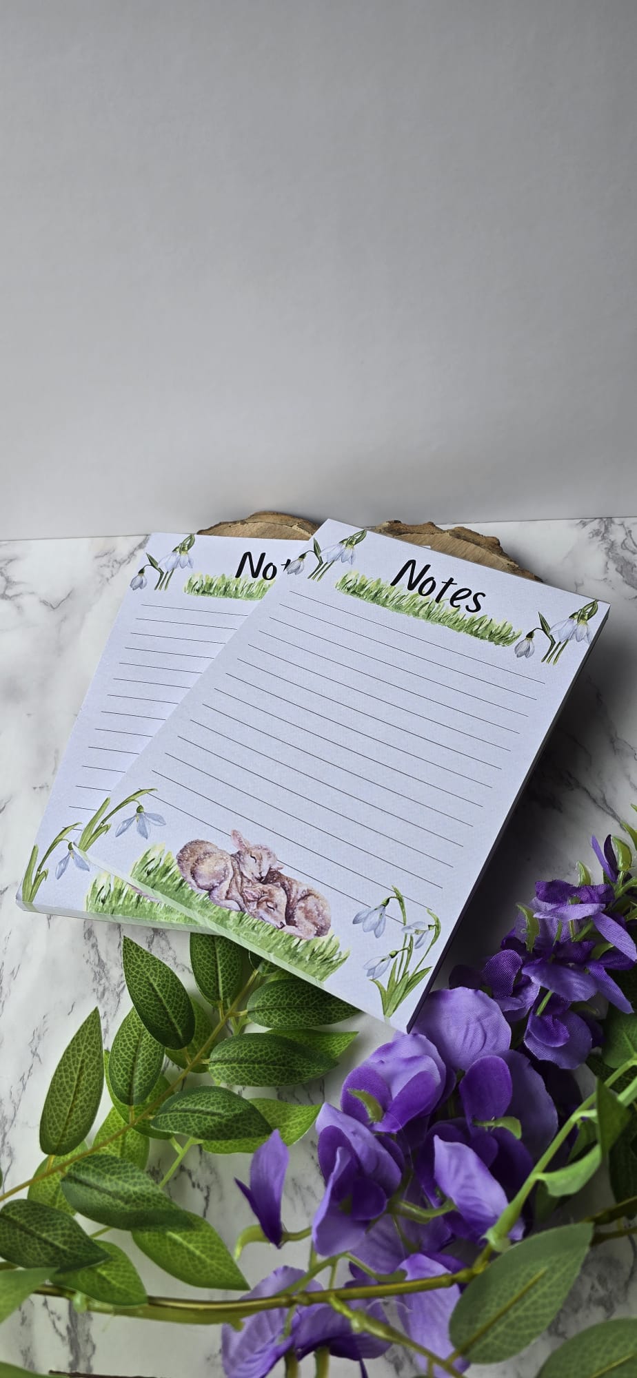 Spring lamb notepad with floral border and lined pages for notes by Sublimely Special